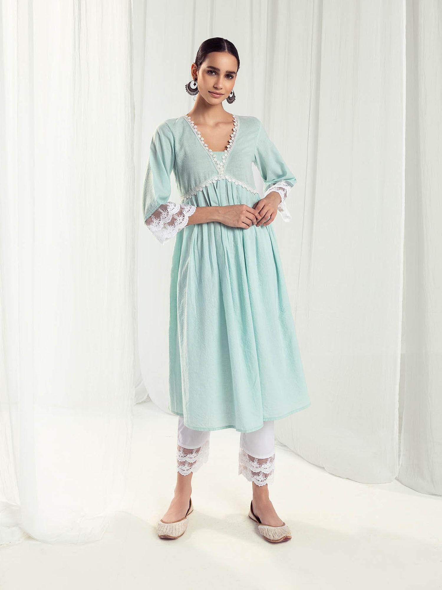 aura blue kurta