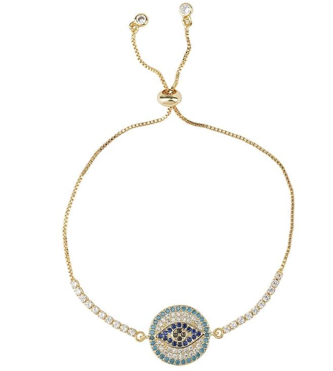 auraa trends rhodium plated american diamond zircon blue rakhi bracelet