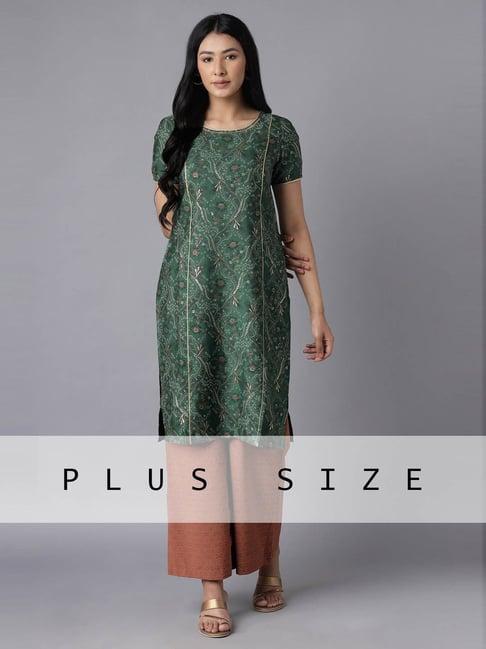 aure by aurelia green & brown printed kurta palazzo set