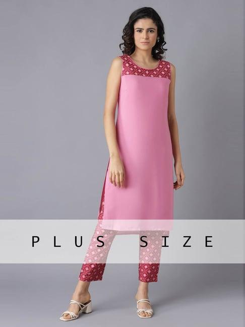 aure by aurelia pink & red kurta pant set