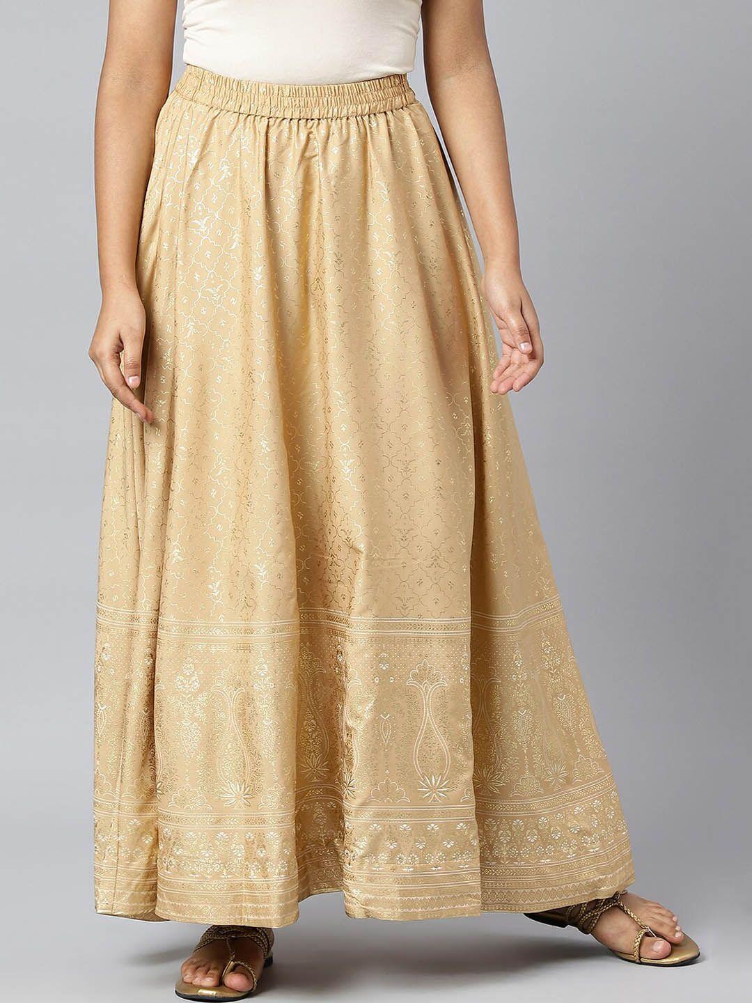 aurelia ethnic printed flared maxi skirts