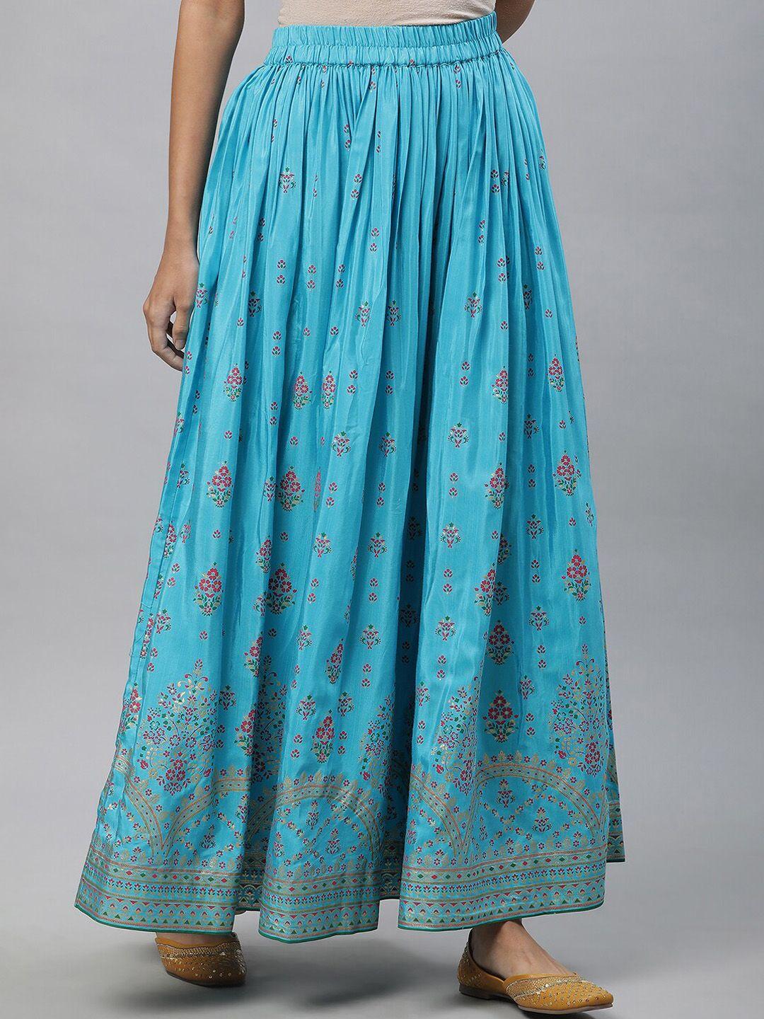 aurelia floral-printed maxi flared skirt