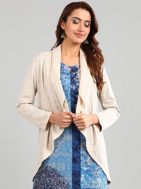 aurelia beige full sleeves shrug