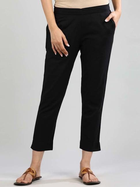 aurelia black cotton elasticated pants
