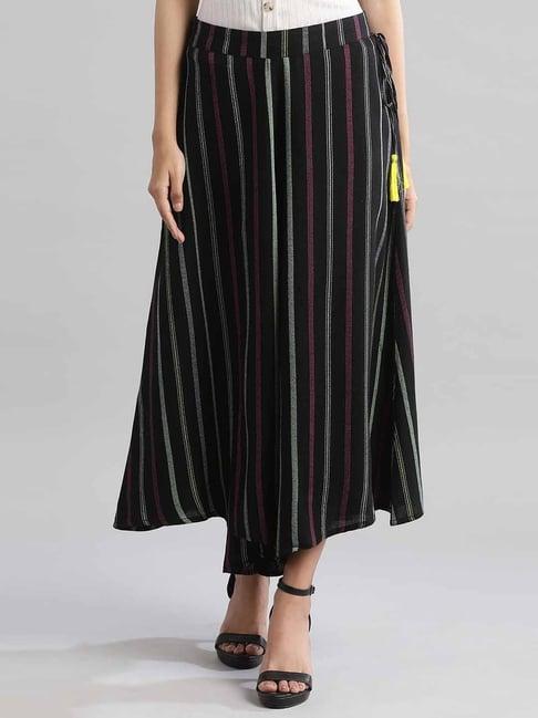 aurelia black striped palazzos