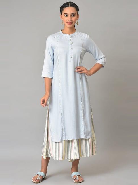 aurelia blue kurta palazzo set