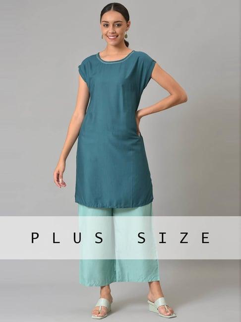 aurelia blue kurti palazzo set