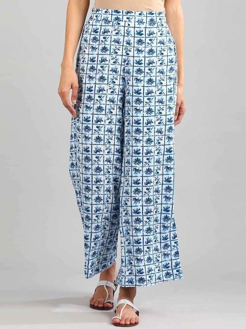 aurelia blue printed palazzos