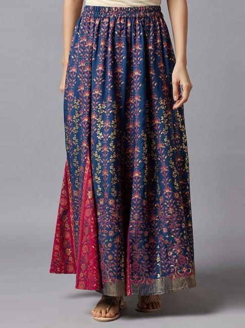 aurelia blue printed skirt