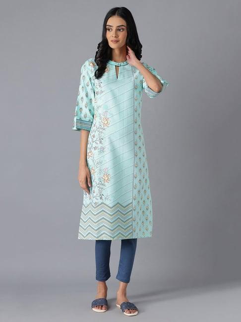 aurelia blue straight kurta