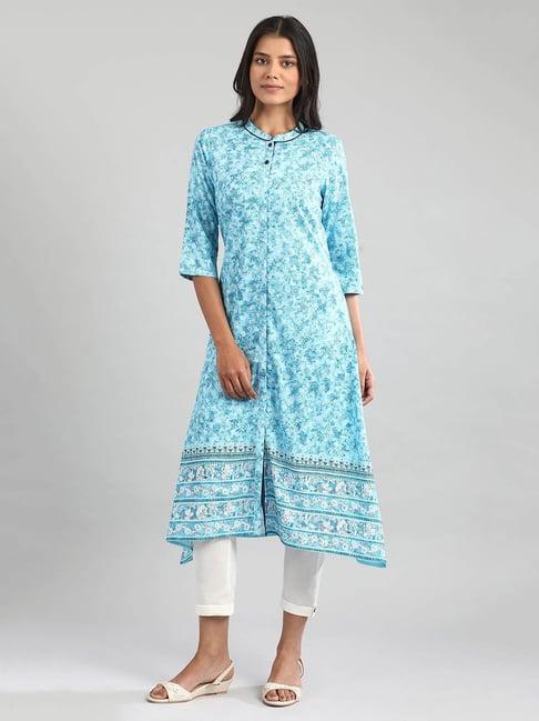 aurelia blue striped kurta