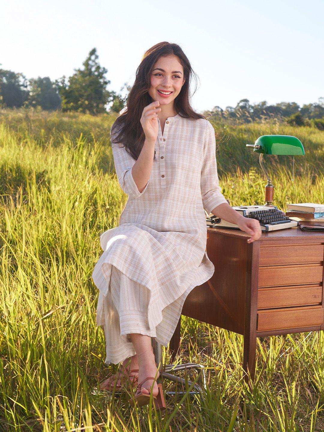 aurelia checked regular kurta with palazzos