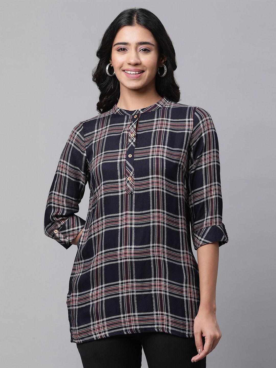 aurelia checked straight kurti