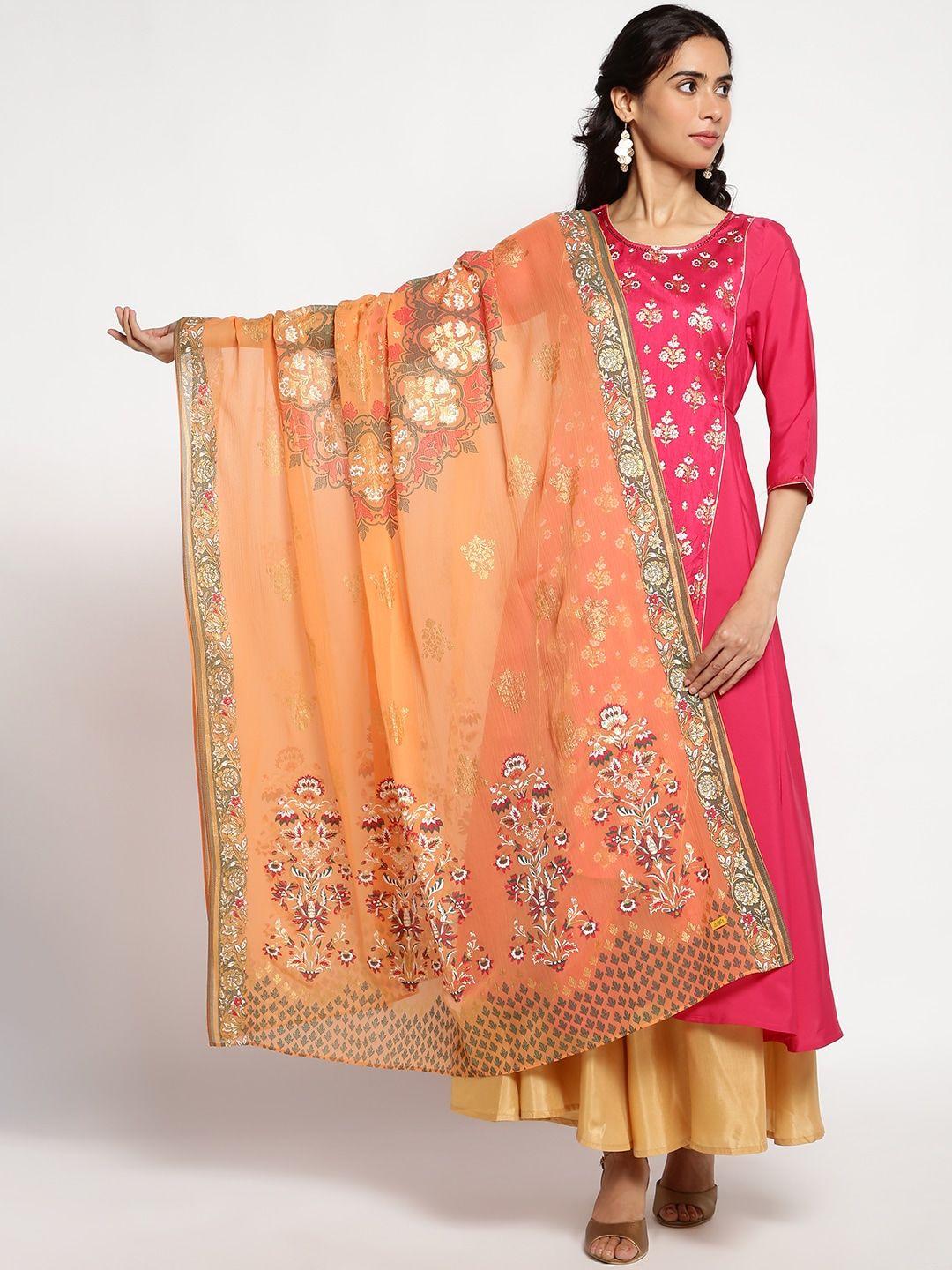 aurelia ethnic motifs printed foil print dupatta