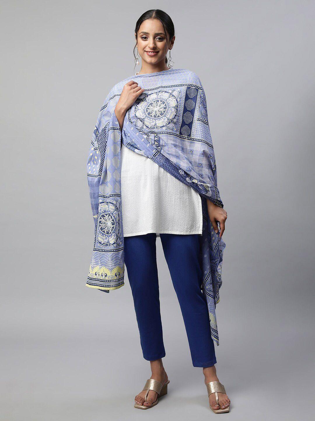 aurelia ethnic motifs printed pure cotton dupatta