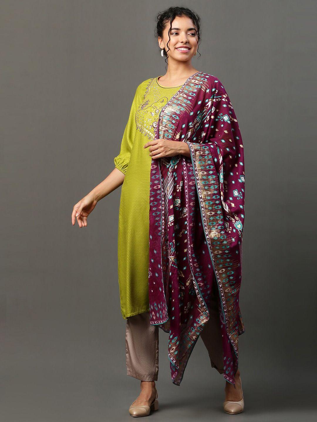 aurelia ethnic motifs printed pure cotton dupatta