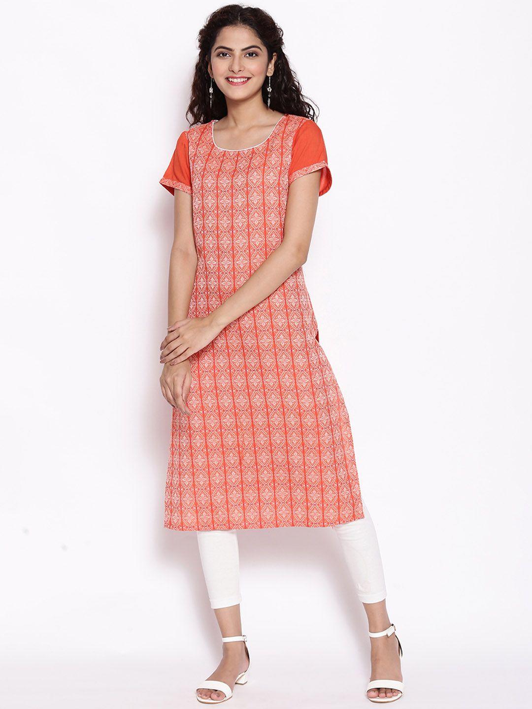 aurelia ethnic motifs printed pure cotton kurta with leggings