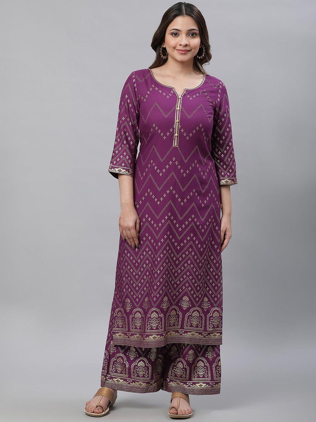 aurelia ethnic motifs printed straight kurta