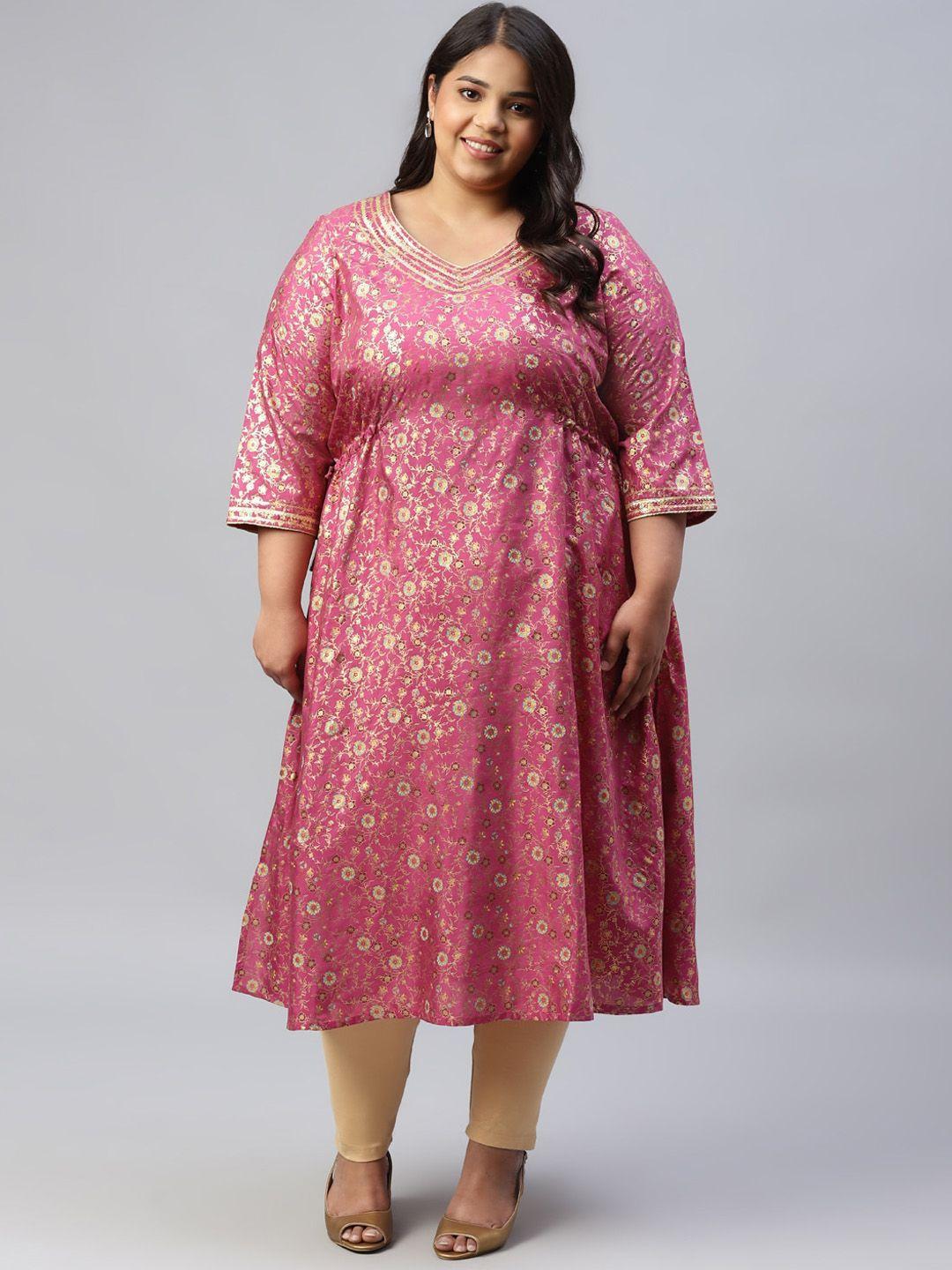 aurelia floral printed gotta patti kurta