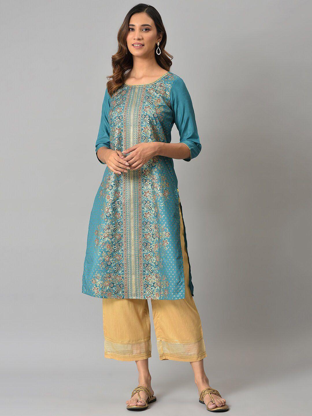 aurelia floral printed straight kurta