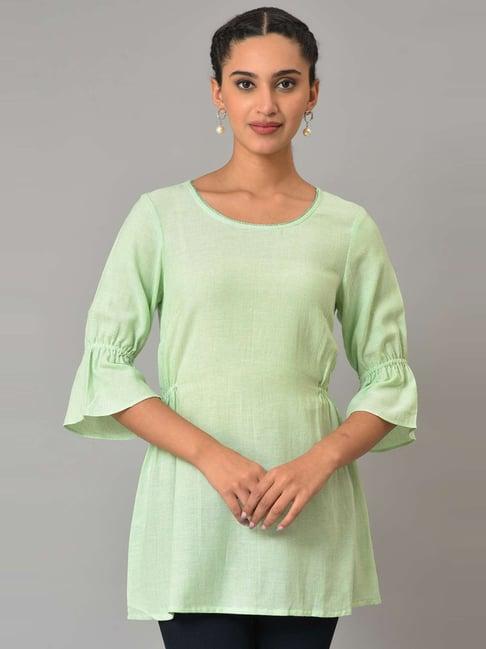 aurelia green a line short kurti