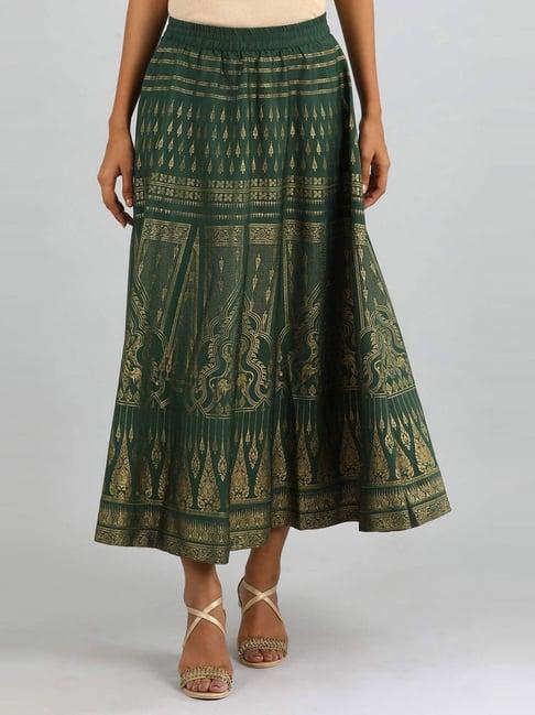 aurelia green printed skirt