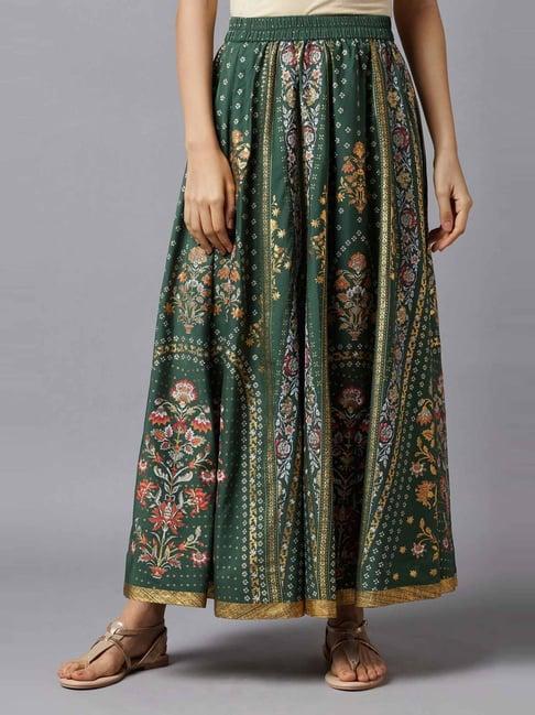 aurelia green printed skirt