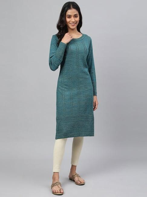 aurelia green straight kurta