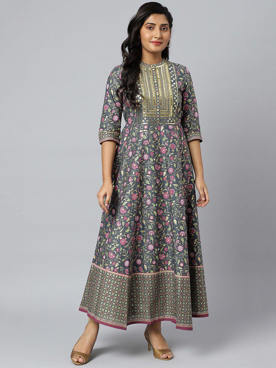 aurelia grey ethnic motifs maxi dress