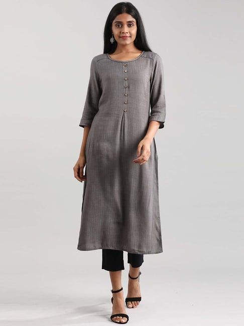 aurelia grey straight kurta