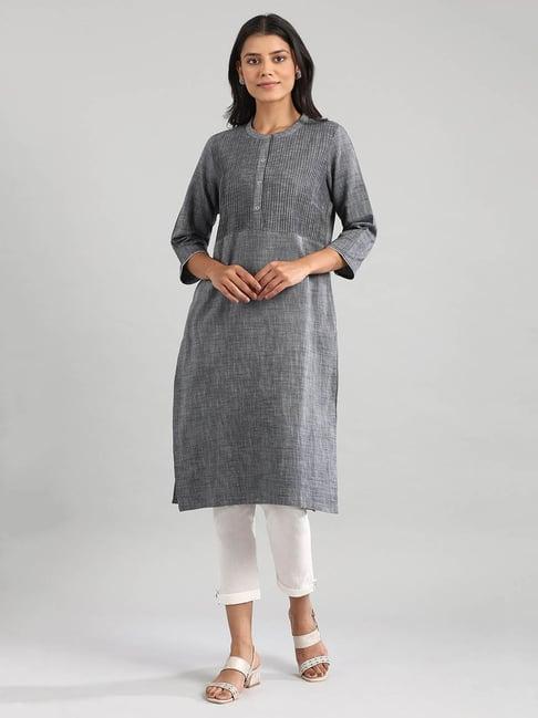 aurelia grey straight kurta