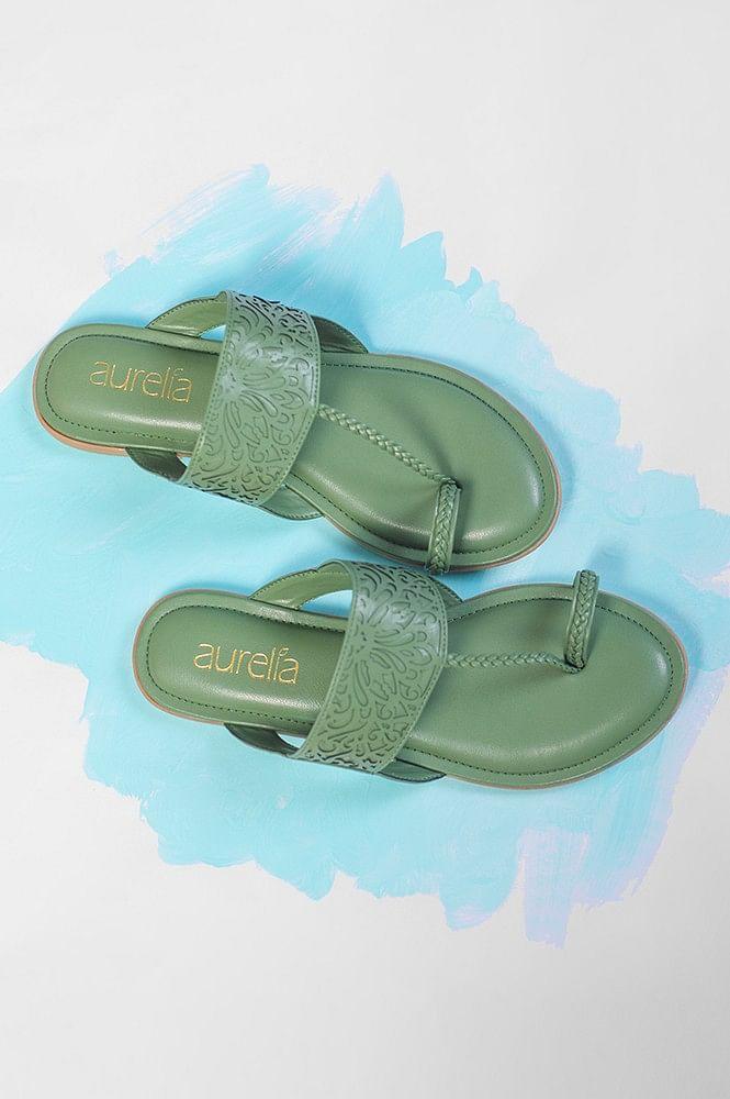 aurelia laser cut green round flat