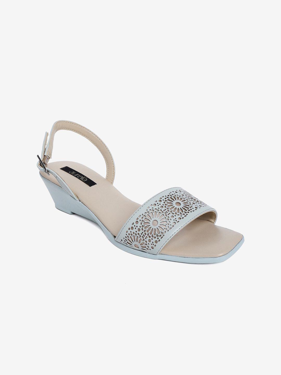 aurelia laser cuts embellished wedge heels