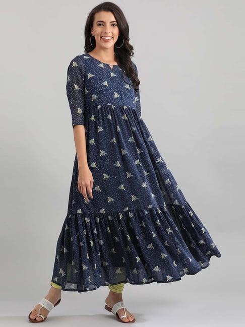 aurelia navy floral print maxi dress