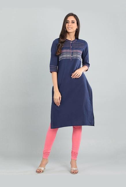 aurelia navy printed kurta