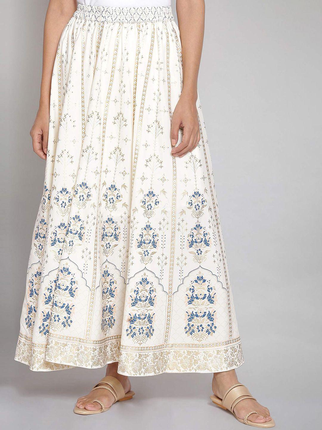 aurelia off-white mughal foil print skirts