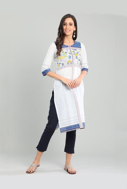 aurelia off white printed kurta