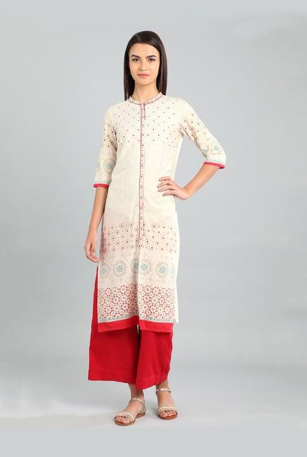 aurelia off white printed kurta