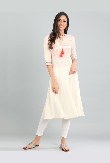 aurelia off white printed kurta