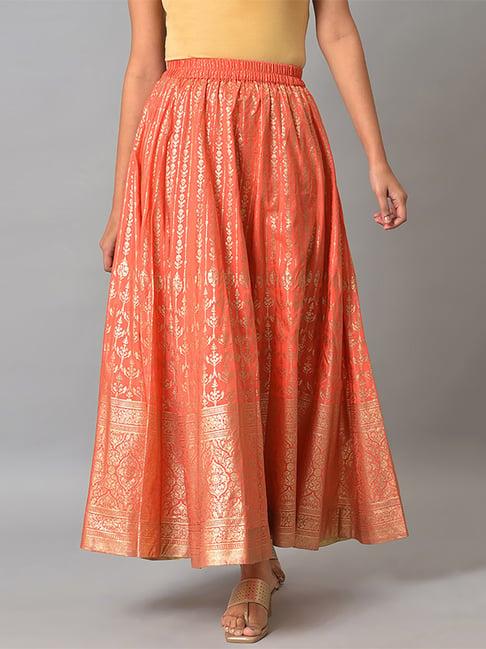 aurelia orange printed skirt