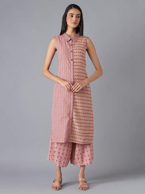 aurelia peach kurta & palazzo set