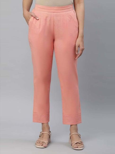 aurelia peach plain pants