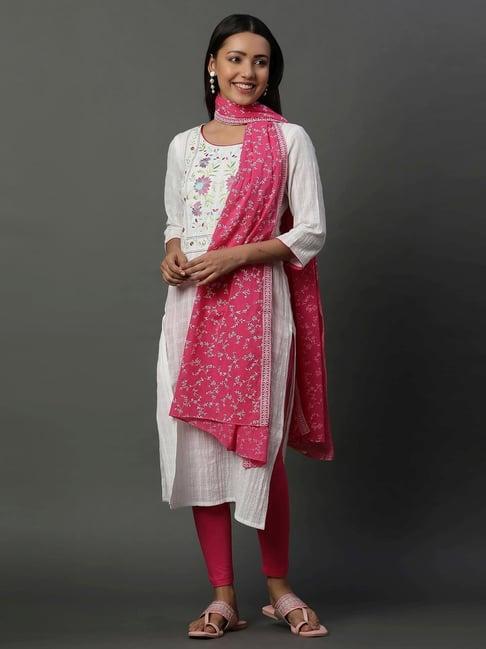 aurelia pink cotton printed dupatta