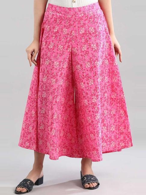 aurelia pink cotton printed palazzos