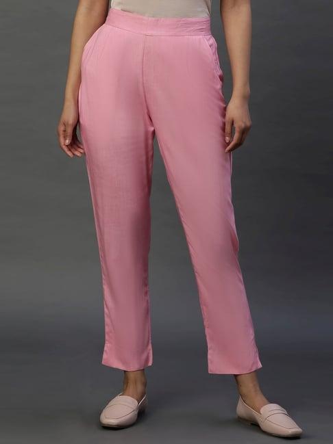 aurelia pink slim fit pants