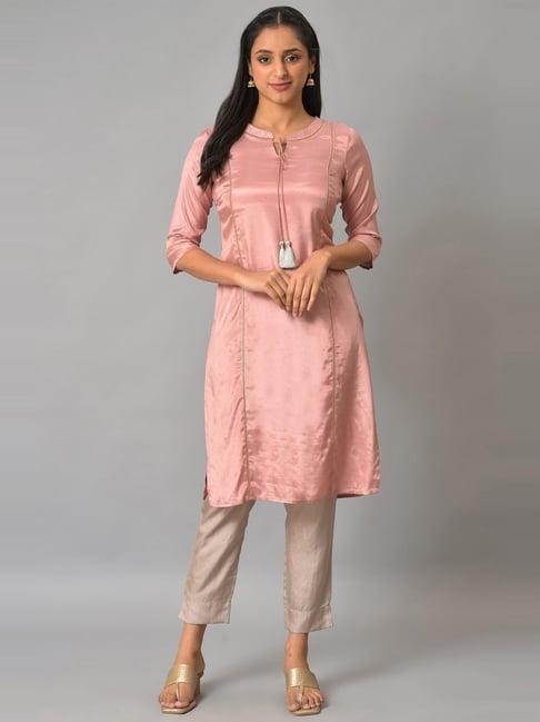 aurelia pink straight kurta