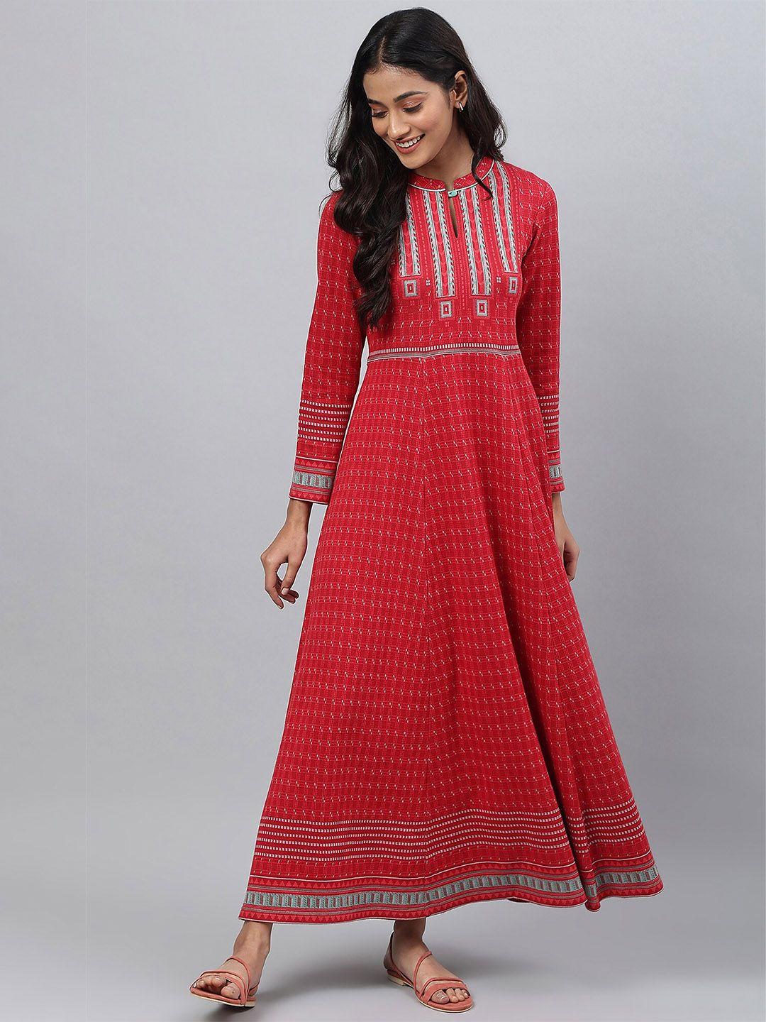 aurelia red ethnic motifs ethnic maxi maxi dress