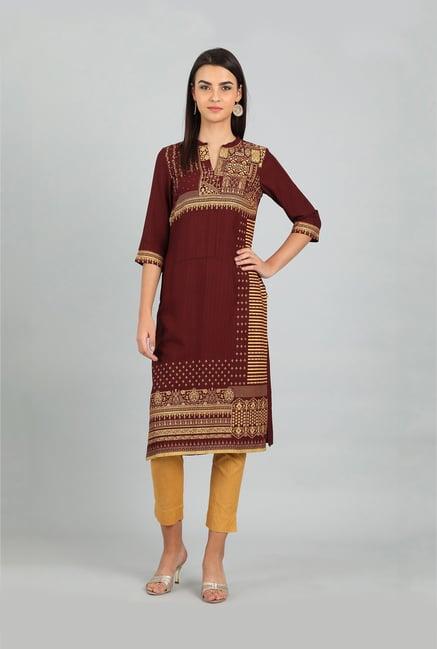 aurelia red printed kurta