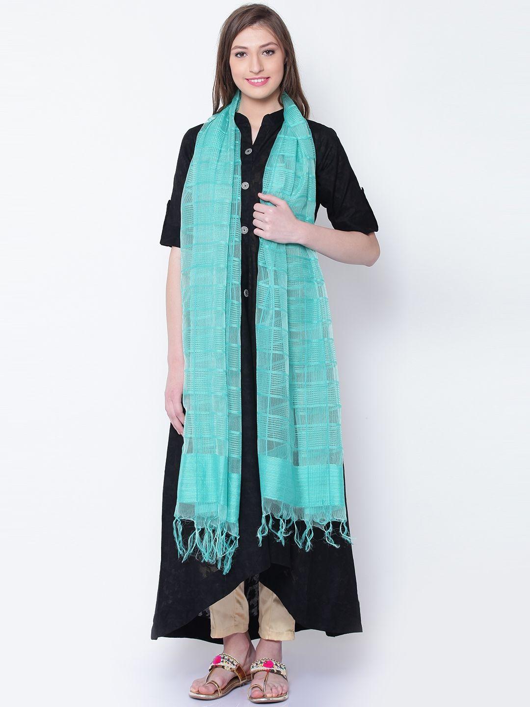 aurelia sea green self-checked dupatta