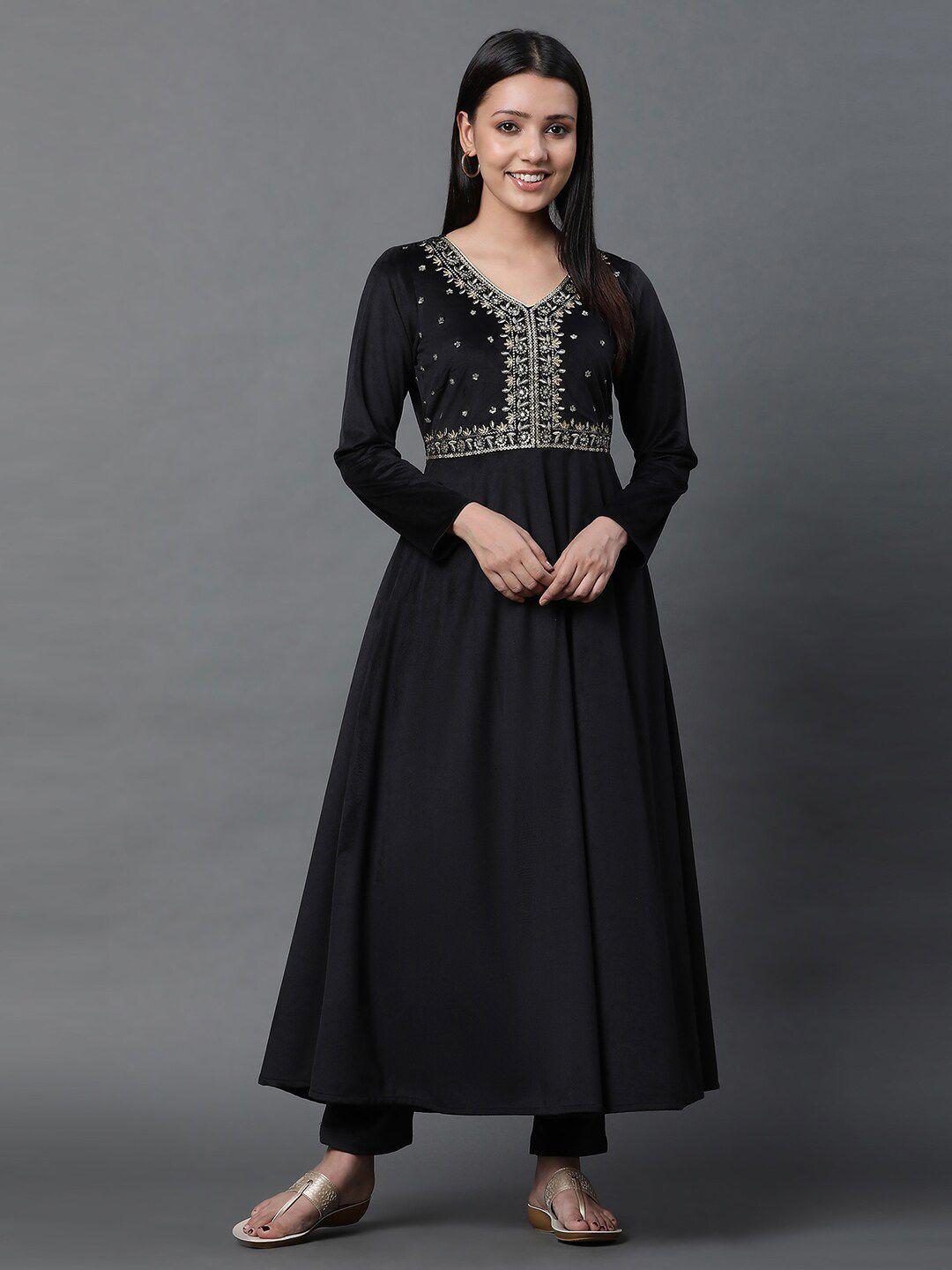 aurelia sequins embellished empire anarkali kurta